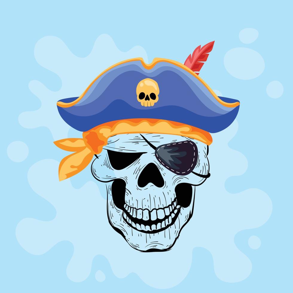 calavera pirata de moda vector