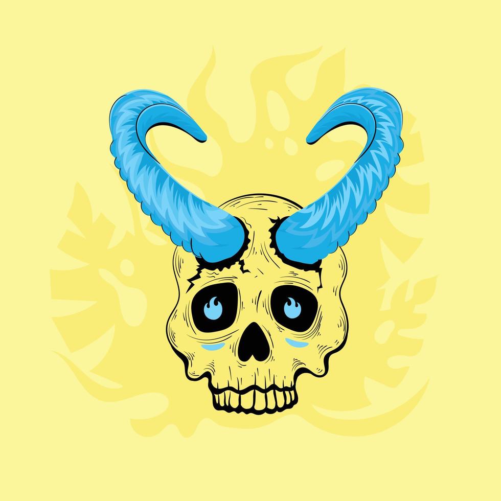 Trendy Horned Skull vector