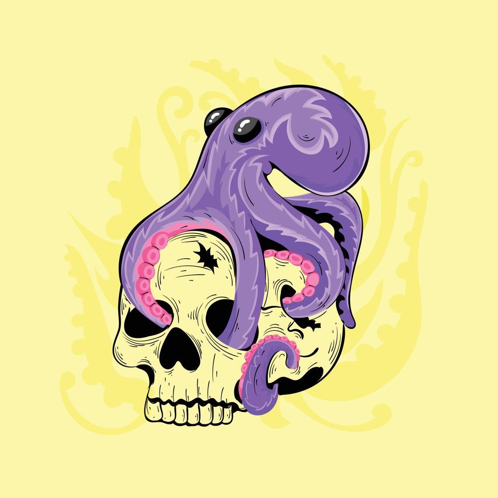 Trendy Octopus Skull vector