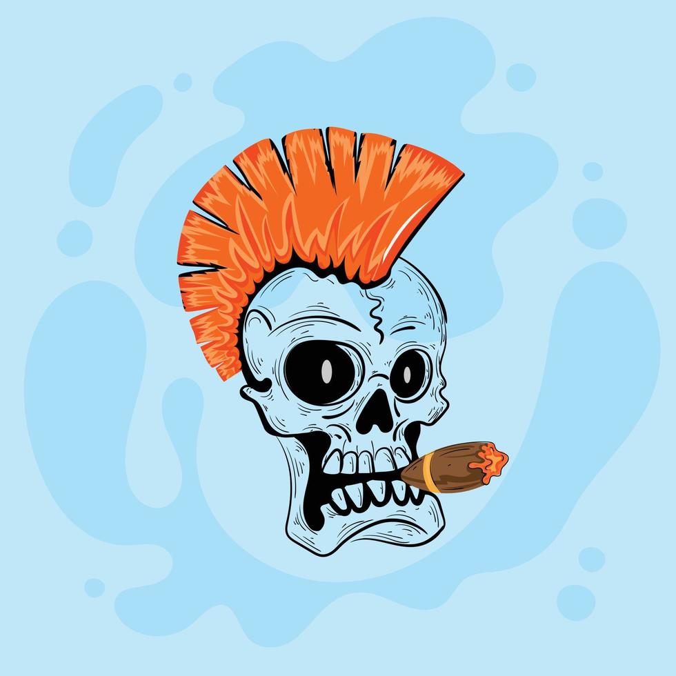 Trendy Punk Skull vector