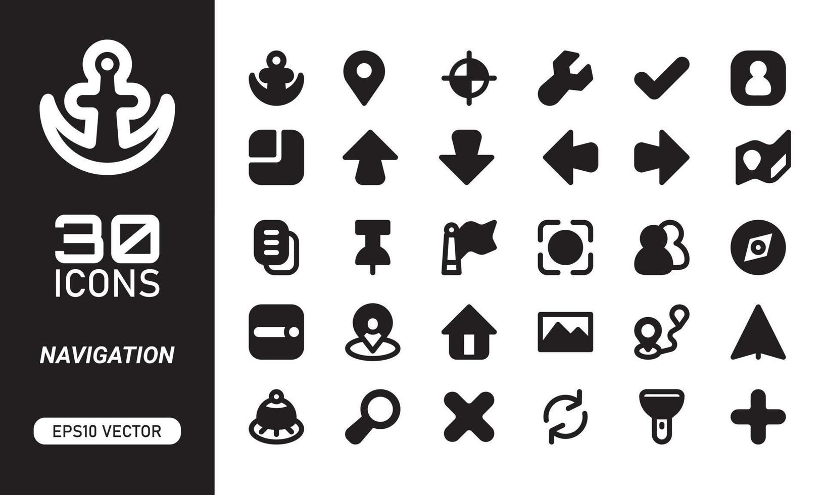 Navigation Icons and Symbols vector