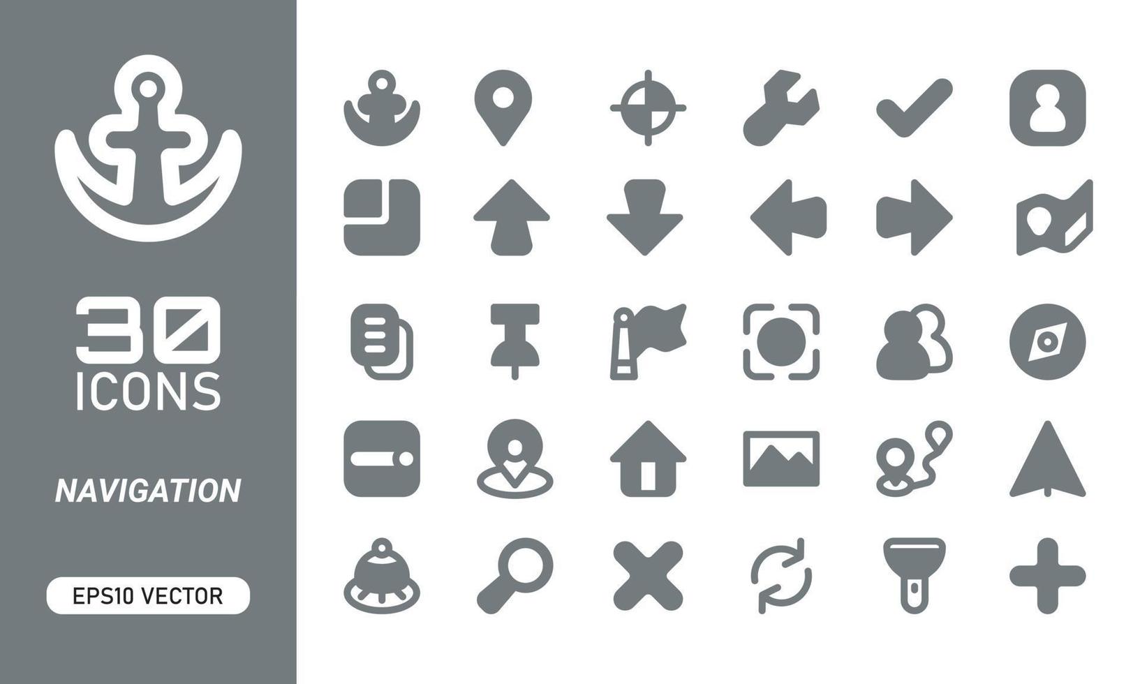 set of Navigation Icons and symbol vector
