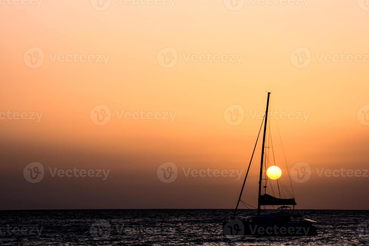 Sunset over the sea photo