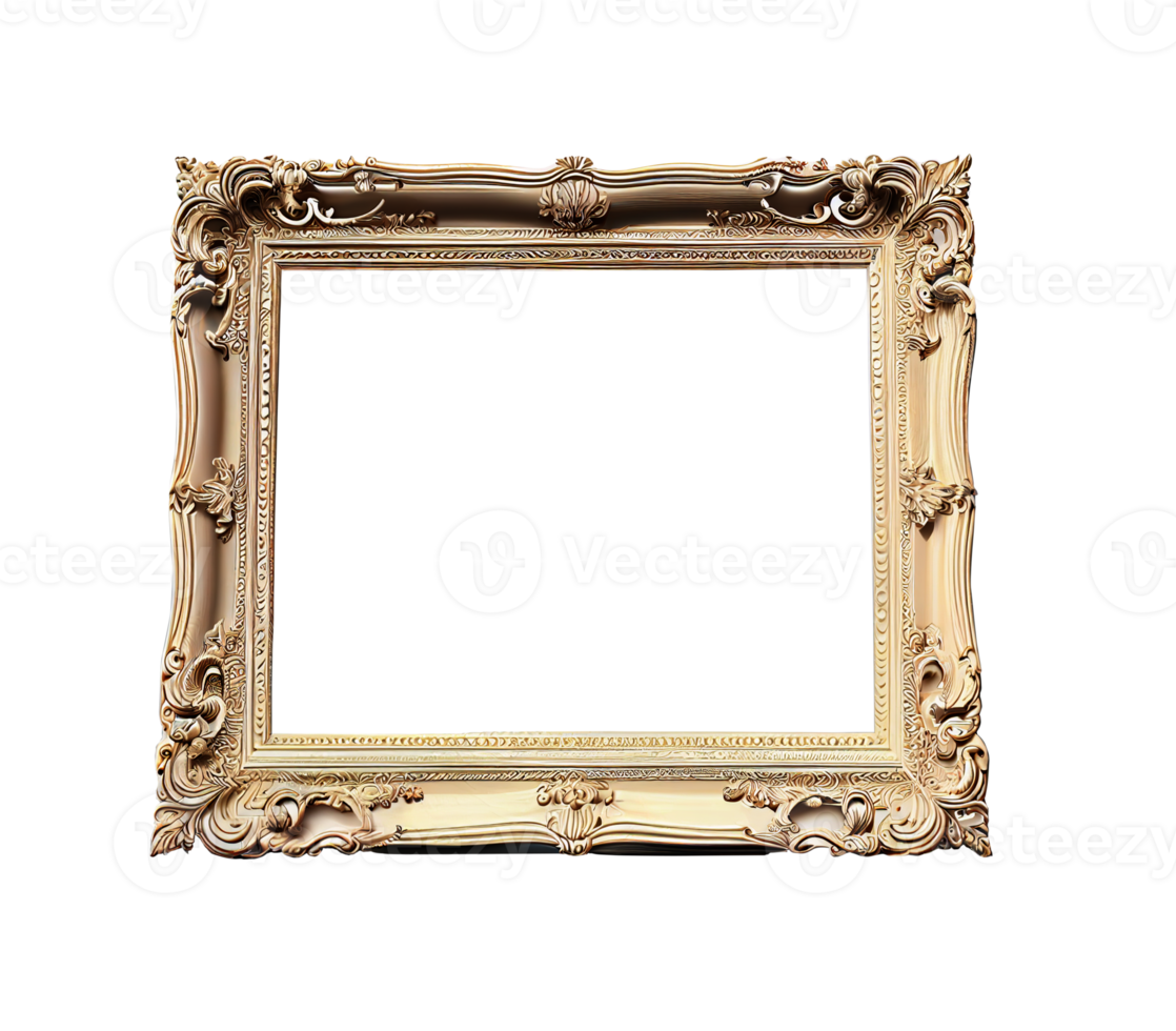 Ornate Empty Picture Frame - Transparent PNG .