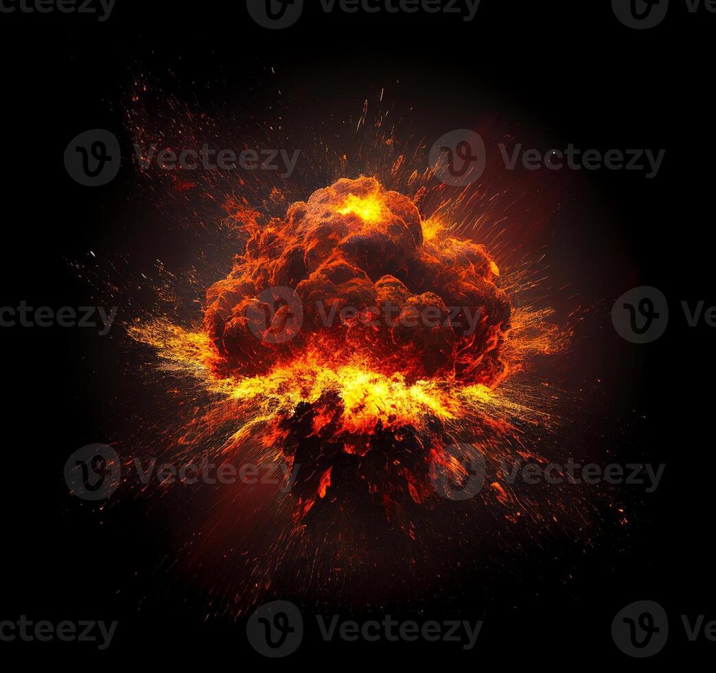 Fiery Explosion Blowing Up - . photo