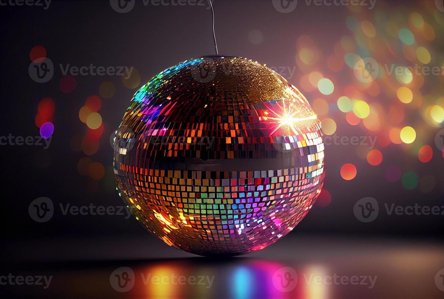 Colorful Reflective Disco Ball - . photo