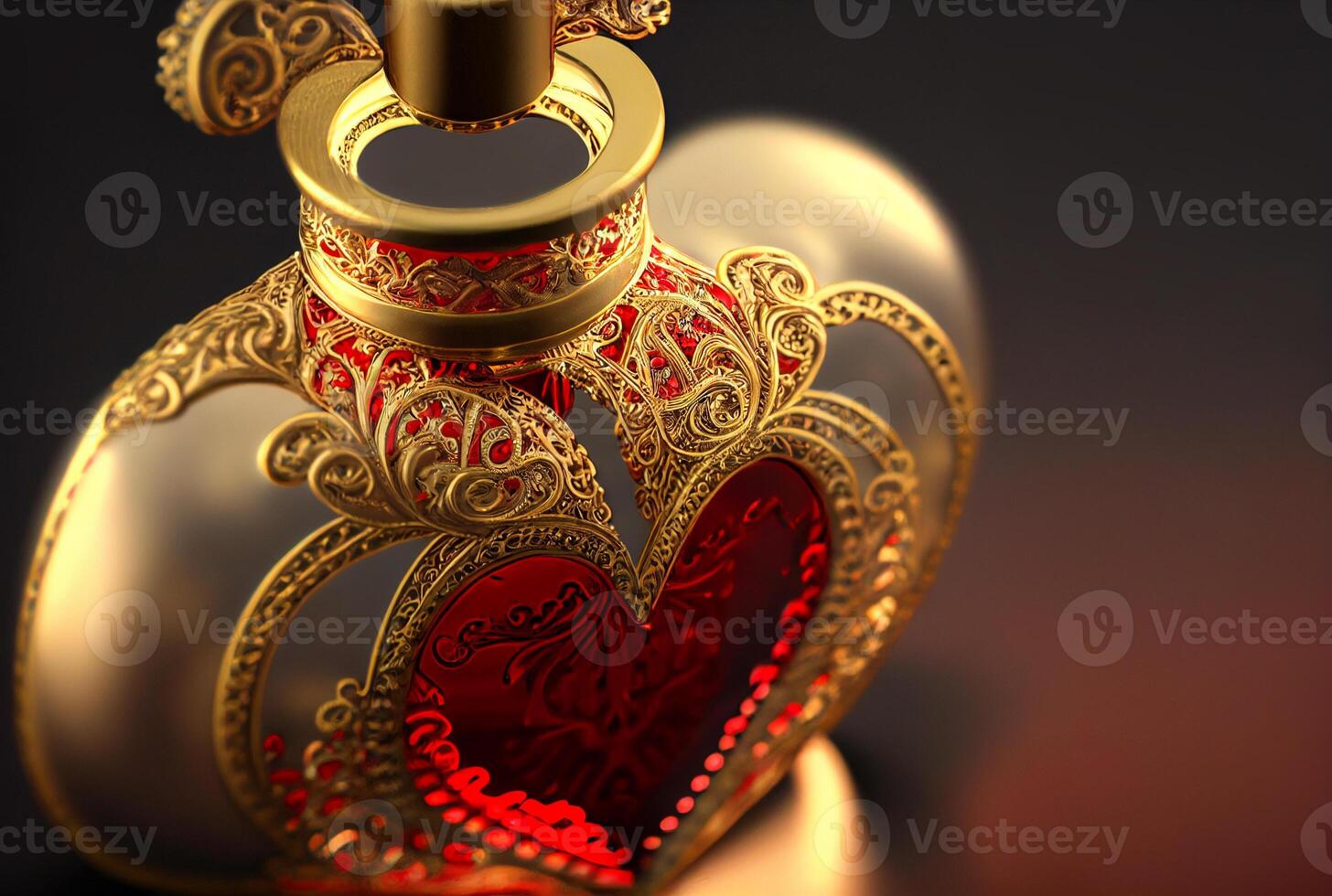 Heart Shaped Perfume Bottle - . photo