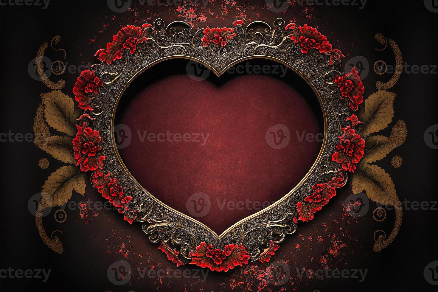 Valentine's Day Ornate Heart Border Frame - . photo