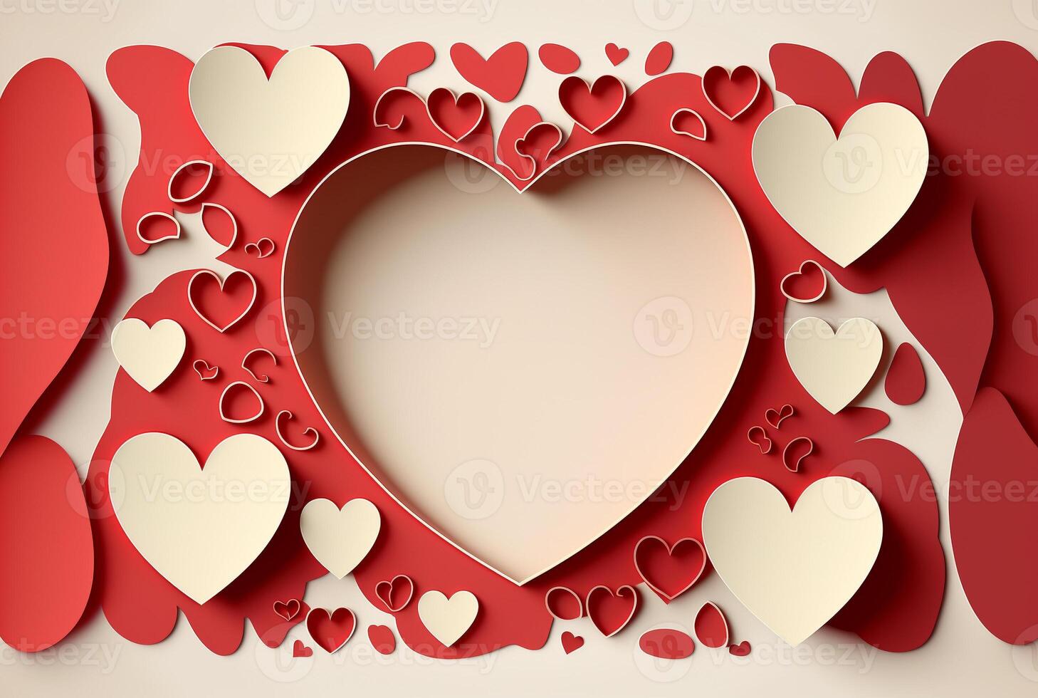 Cut Paper Craft Valentine's Day Heart Backgrounds - . photo