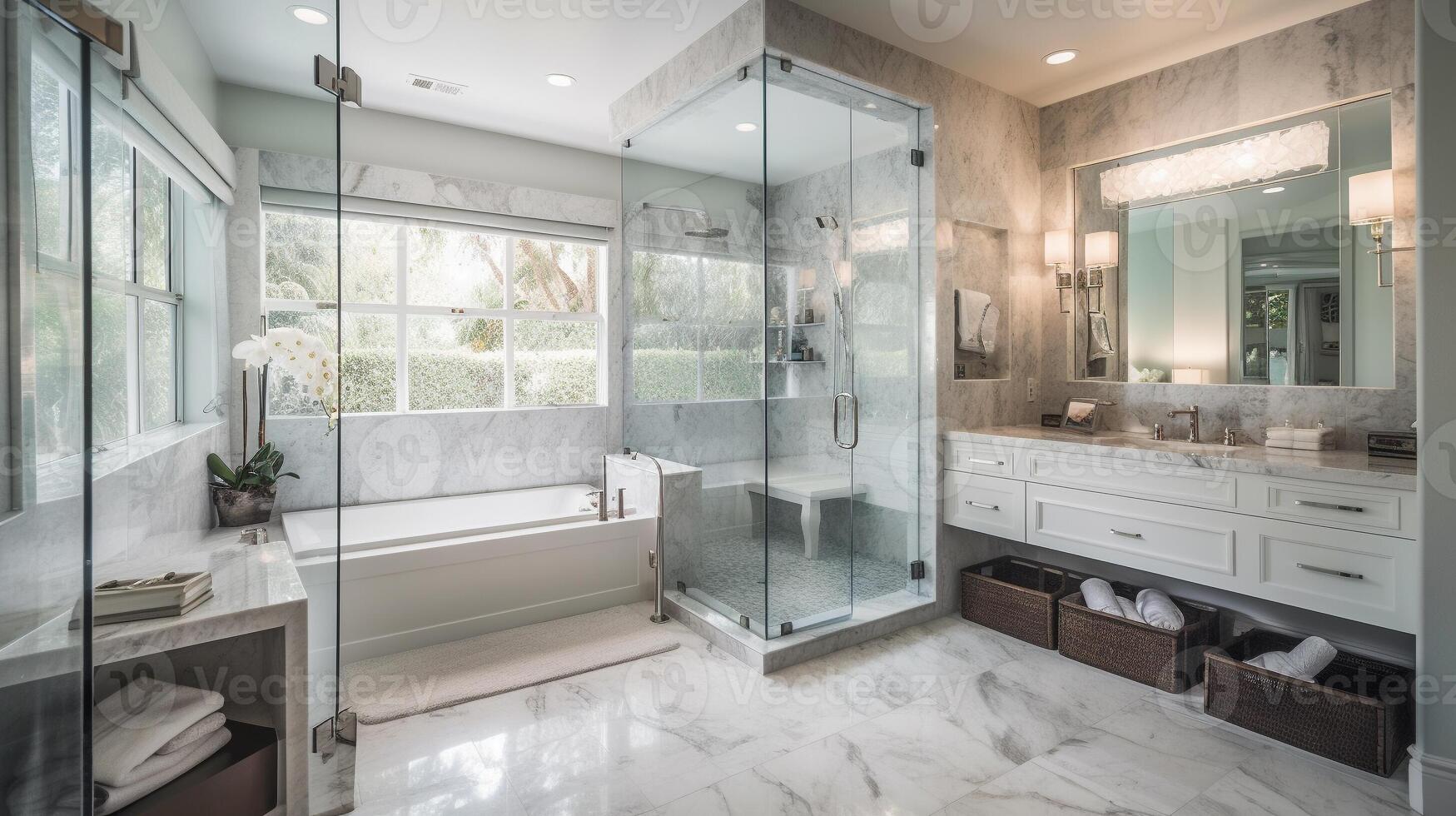 lujoso personalizado baño potenciar interior - generativo ai. foto