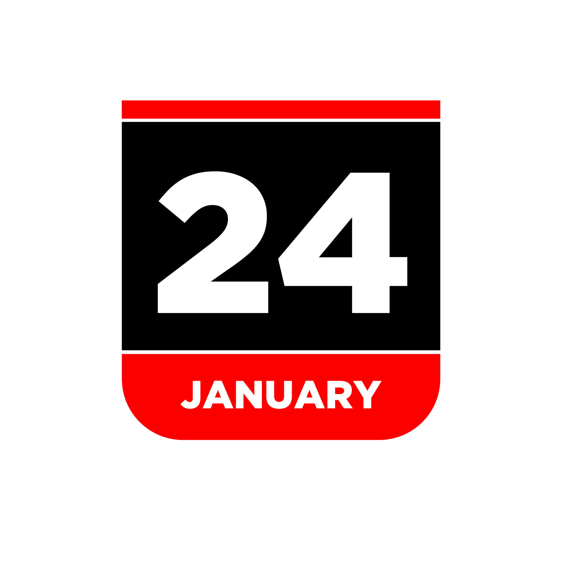 24th January vector calendar page. 24 Jan icon. 21928597 Vector Art at