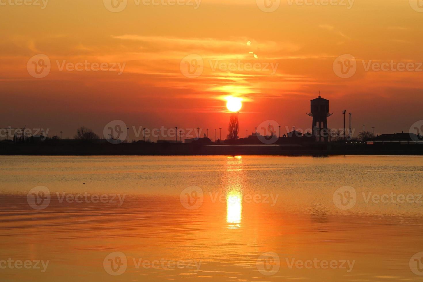 Sunset over the sea photo