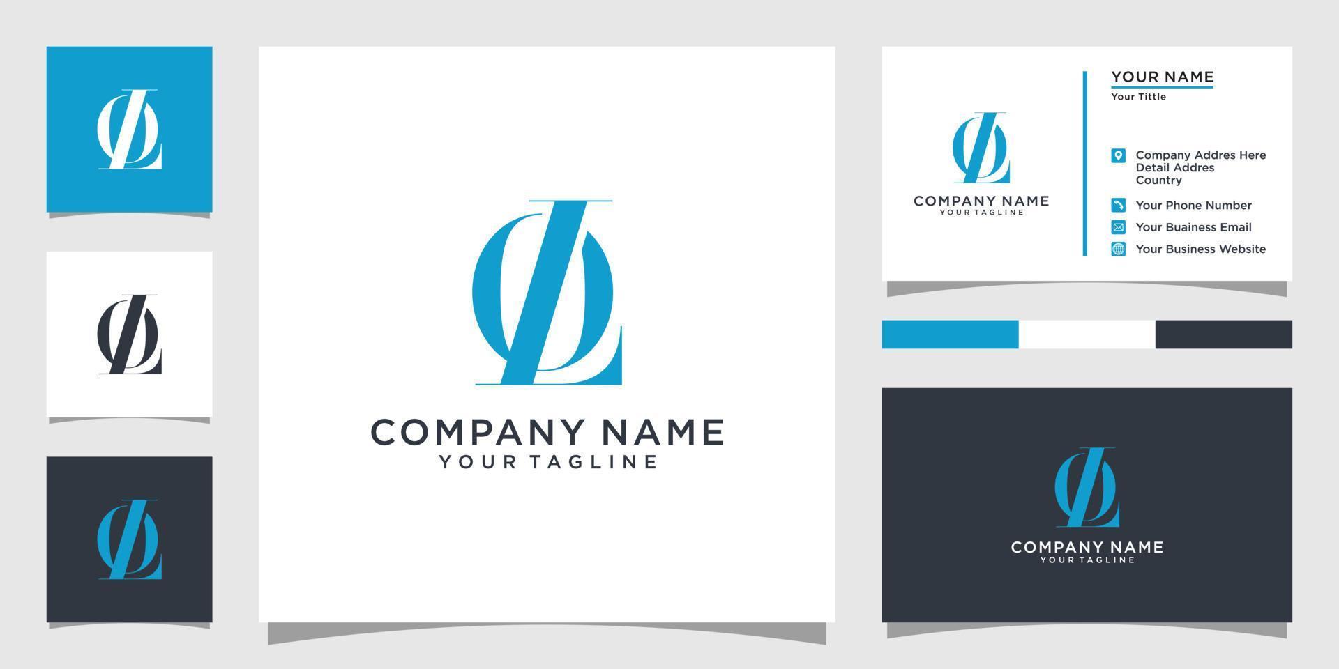OL or LO initial letter logo design vector