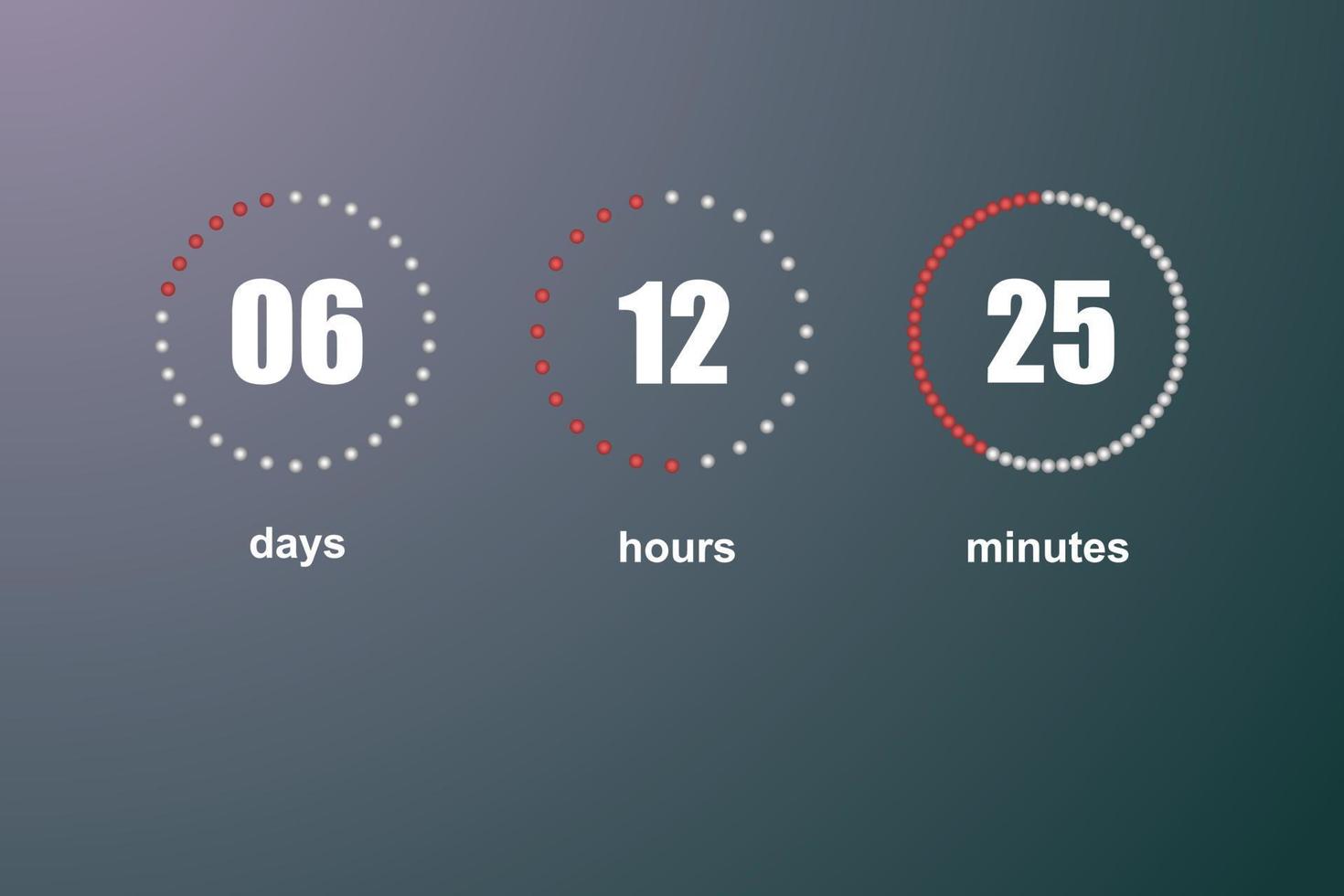 Countdown vector template digital clock