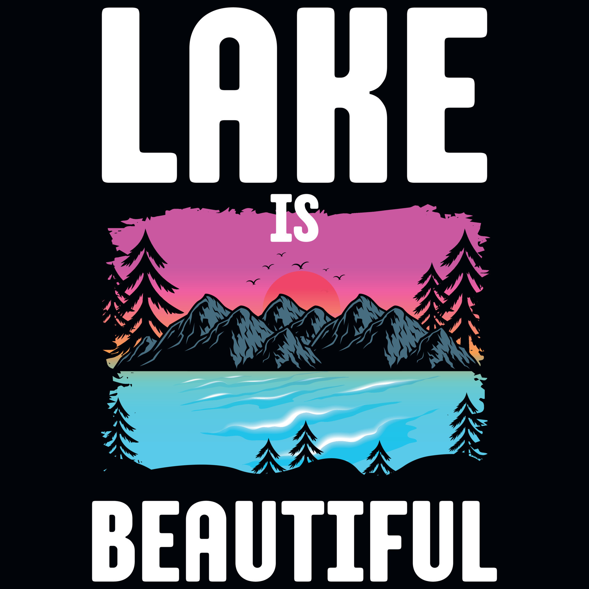 Lake graphics tshirt design 21929234 Vector Art at Vecteezy