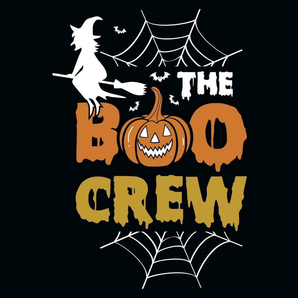 Happy Halloween 31 October witches boo typographic tshirt design vector