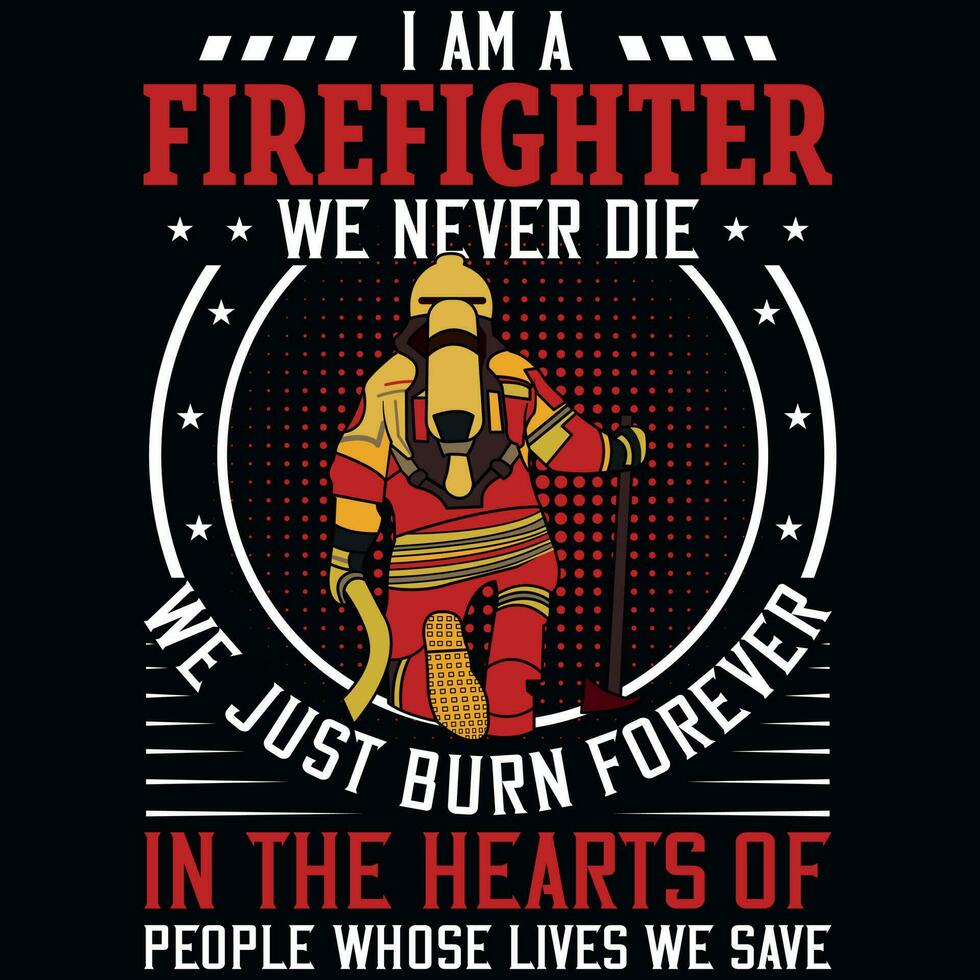 Firefighter graphics tshirt design vector