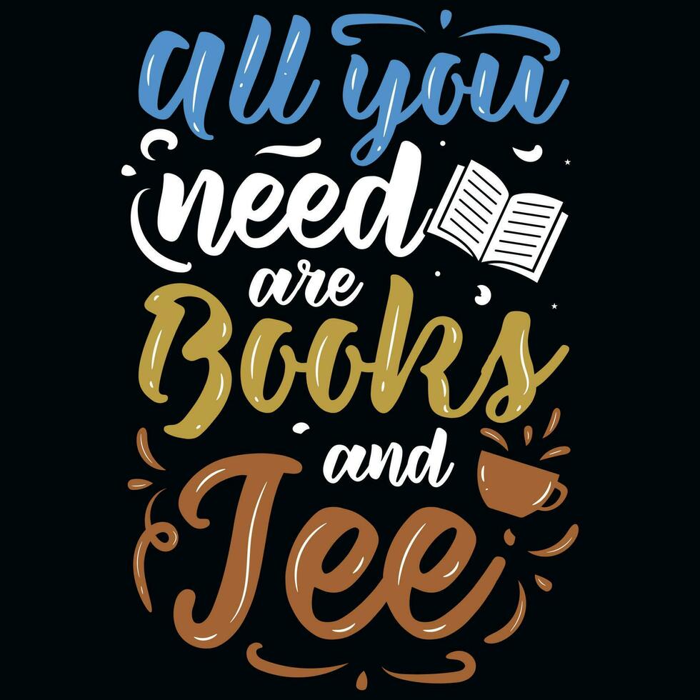 libro leyendo libro con café libro con gatos tipográfico gráfico añadas camiseta diseño vector