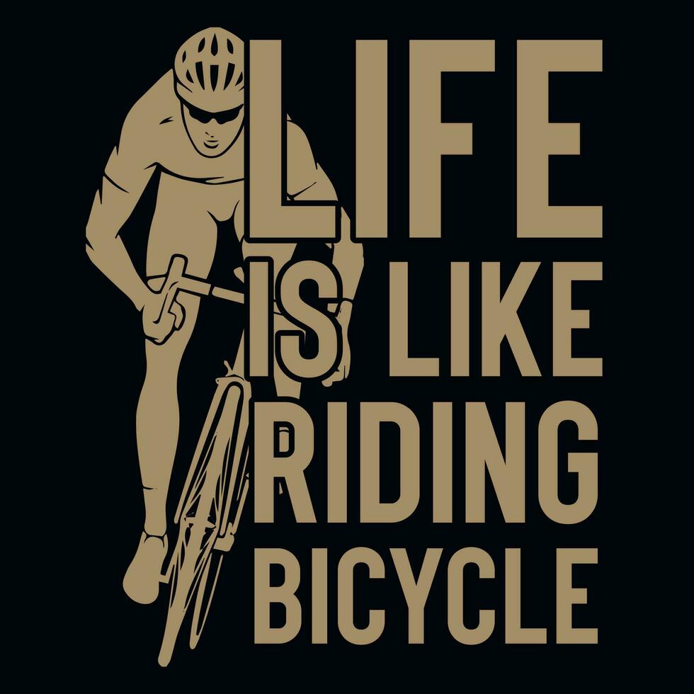 Bicycle or bike riding typographic graphics tshirt design vector