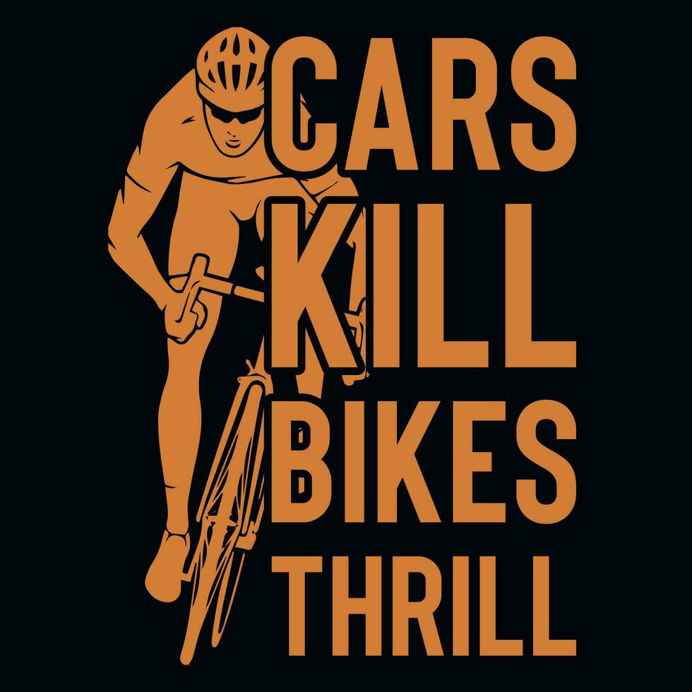Bicycle riding bike rider typographic graphics tshirt design vector