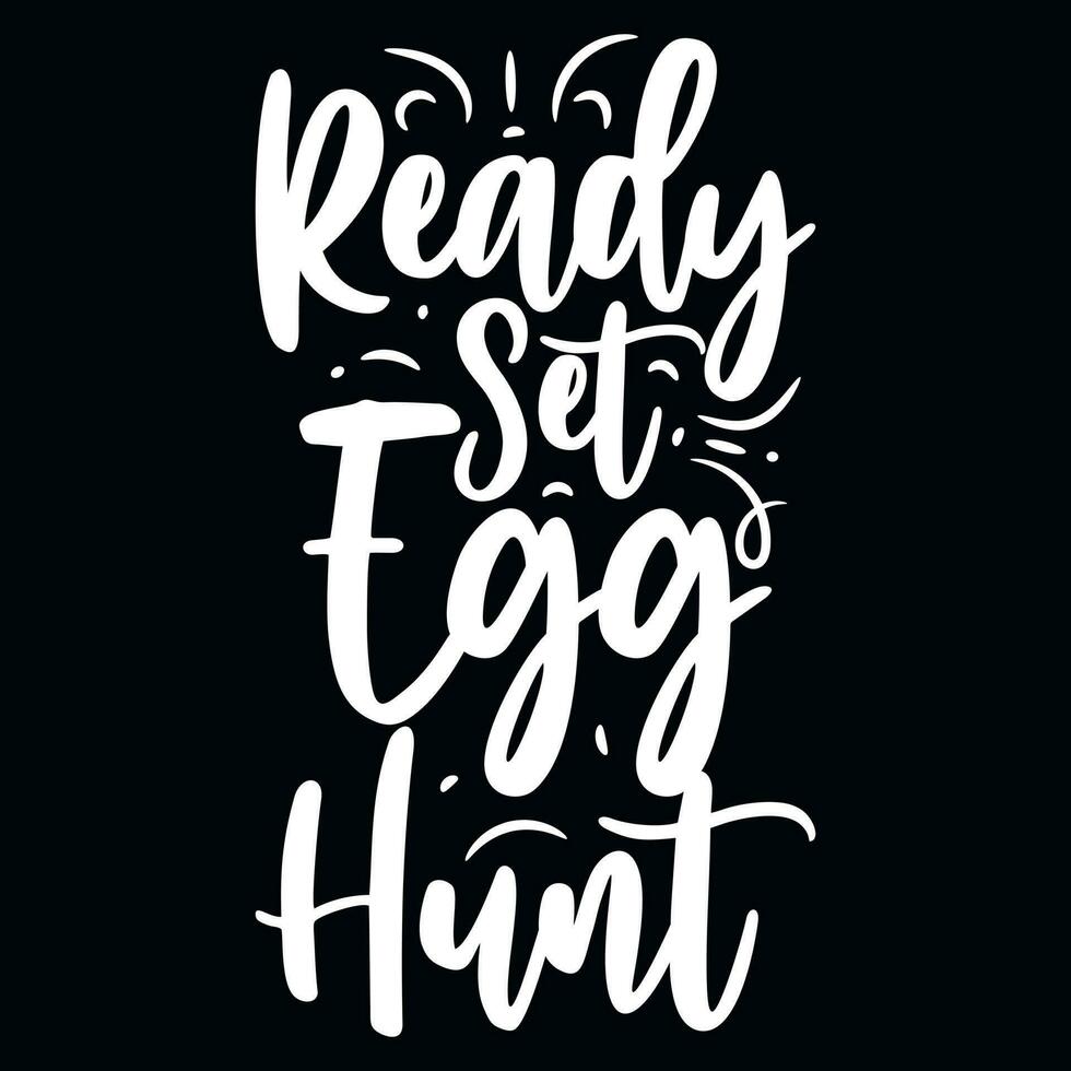 Happy easter egg hunter bunny typographic tshirt design vector