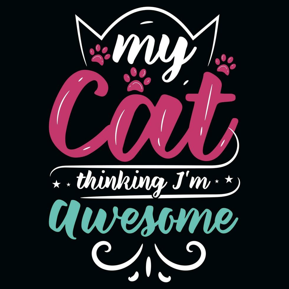 gatos tipográfico camiseta diseño vector diseño