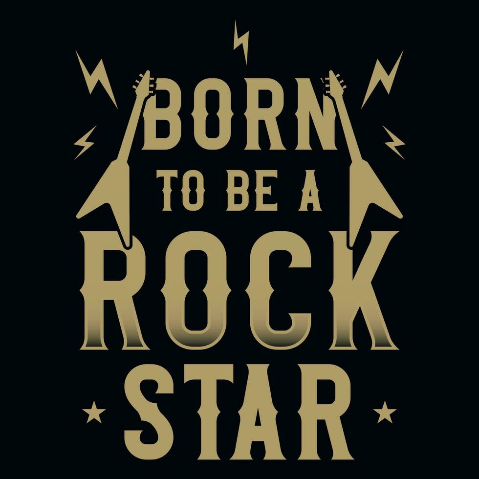 nacido a ser s rock estrellas música tipografía camiseta diseño vector