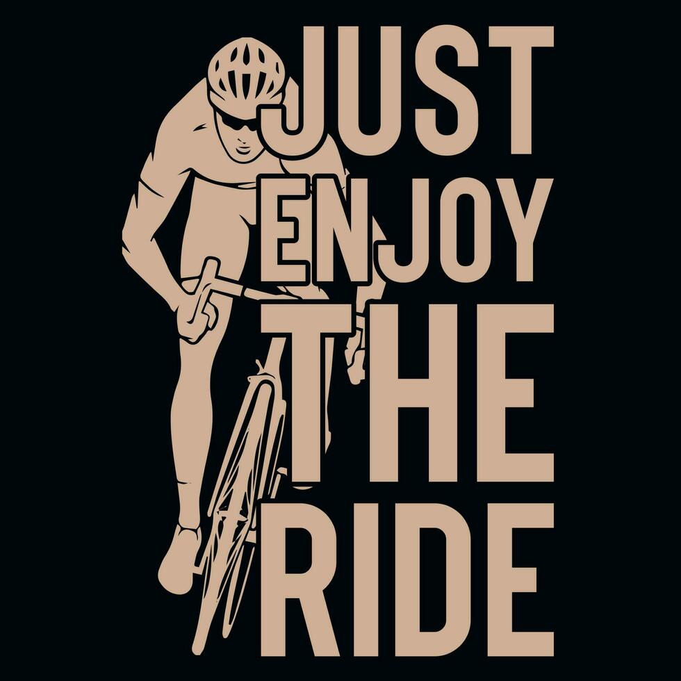 Bicycle riding bike rider typographic graphics tshirt design vector
