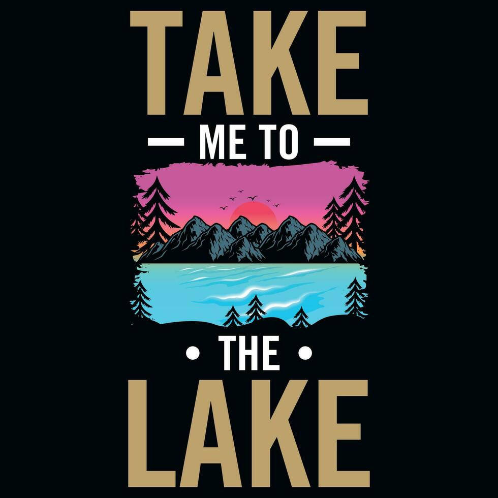 Lake graphics tshirt design vector