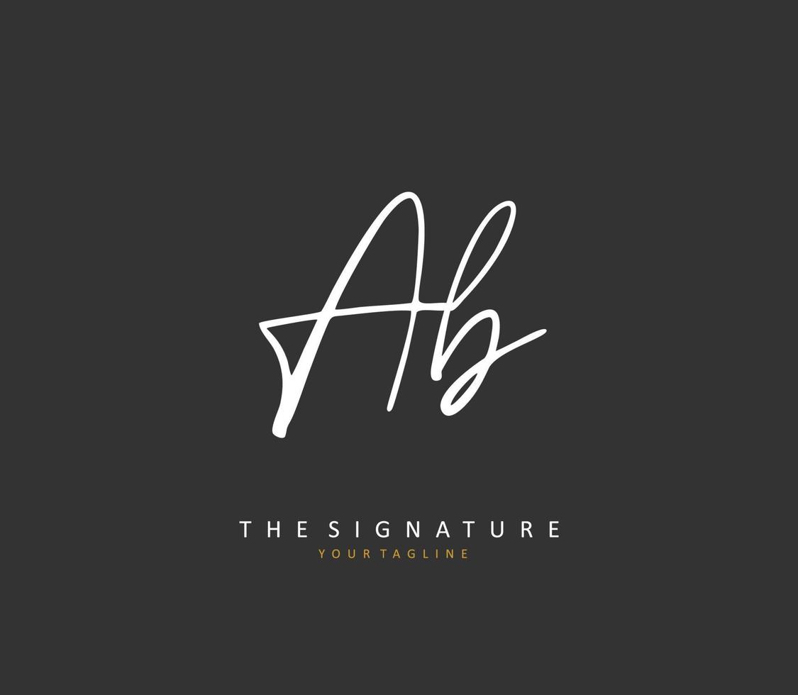 AB Initial letter handwriting and  signature logo. A concept handwriting initial logo with template element. vector