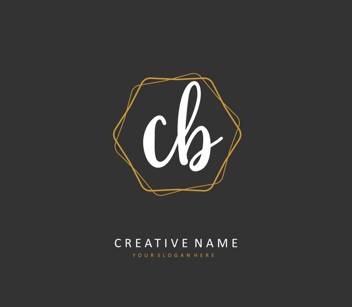 C B CB Initial letter handwriting and  signature logo. A concept handwriting initial logo with template element. vector