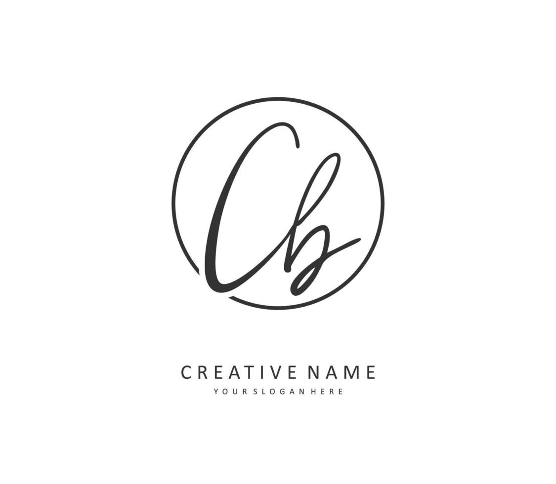 C B CB Initial letter handwriting and  signature logo. A concept handwriting initial logo with template element. vector