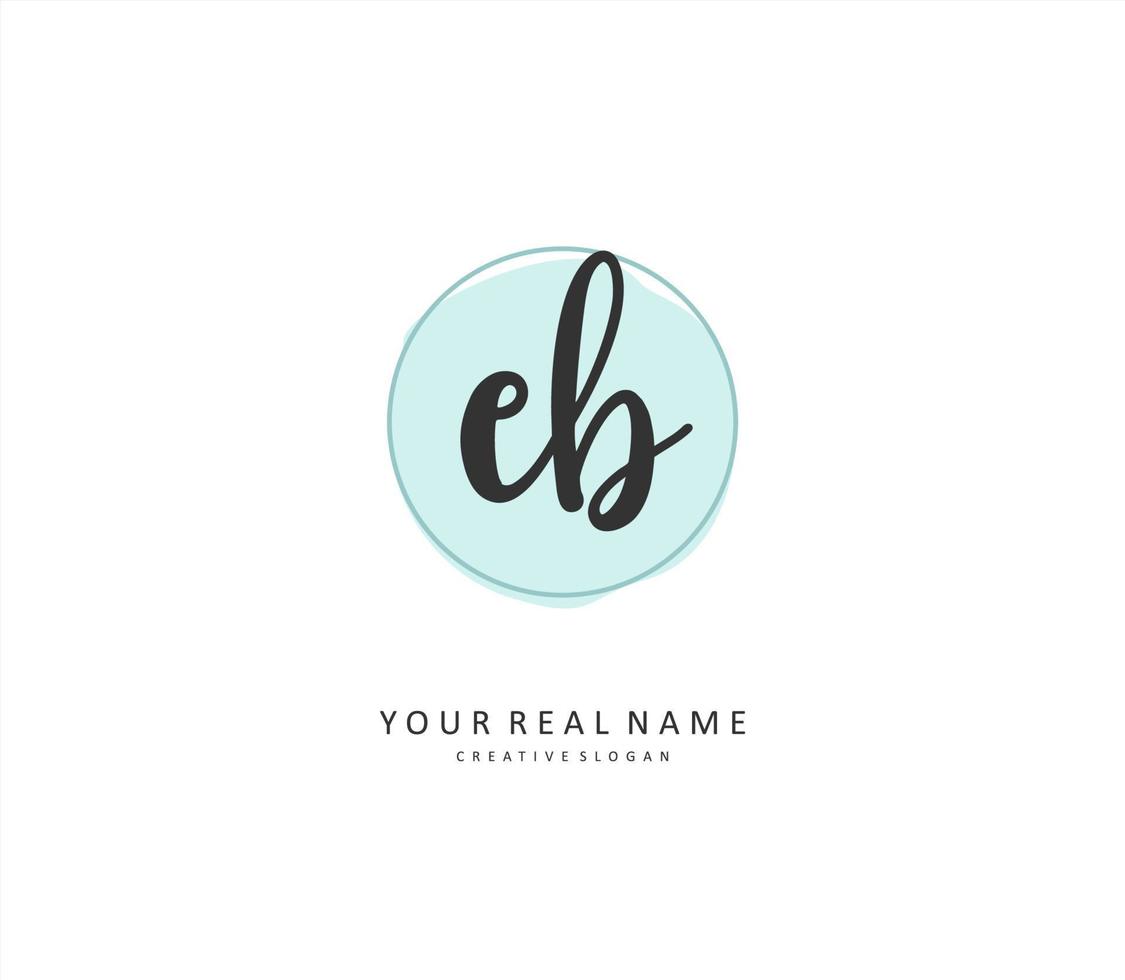 EB Initial letter handwriting and  signature logo. A concept handwriting initial logo with template element. vector