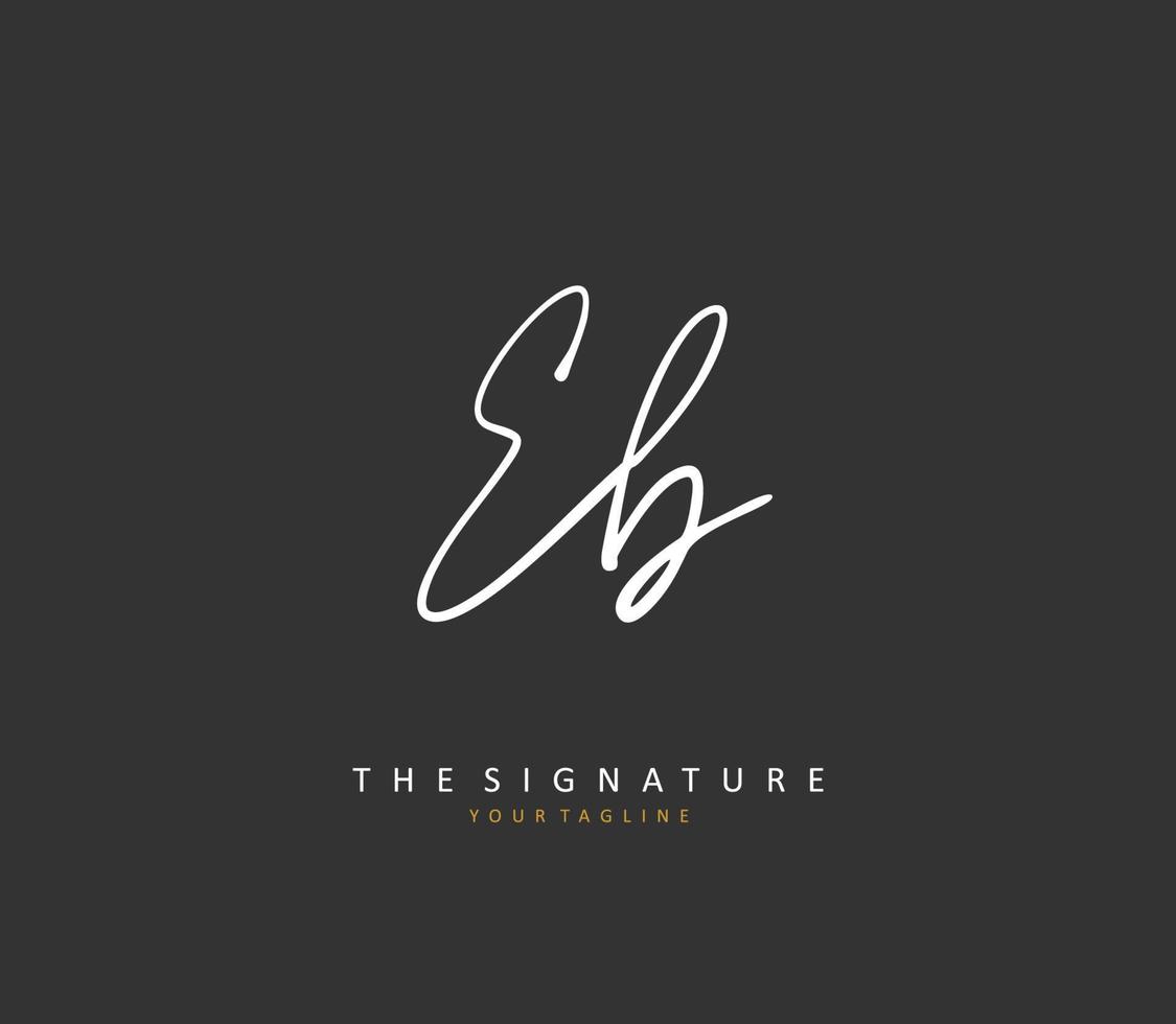EB Initial letter handwriting and  signature logo. A concept handwriting initial logo with template element. vector