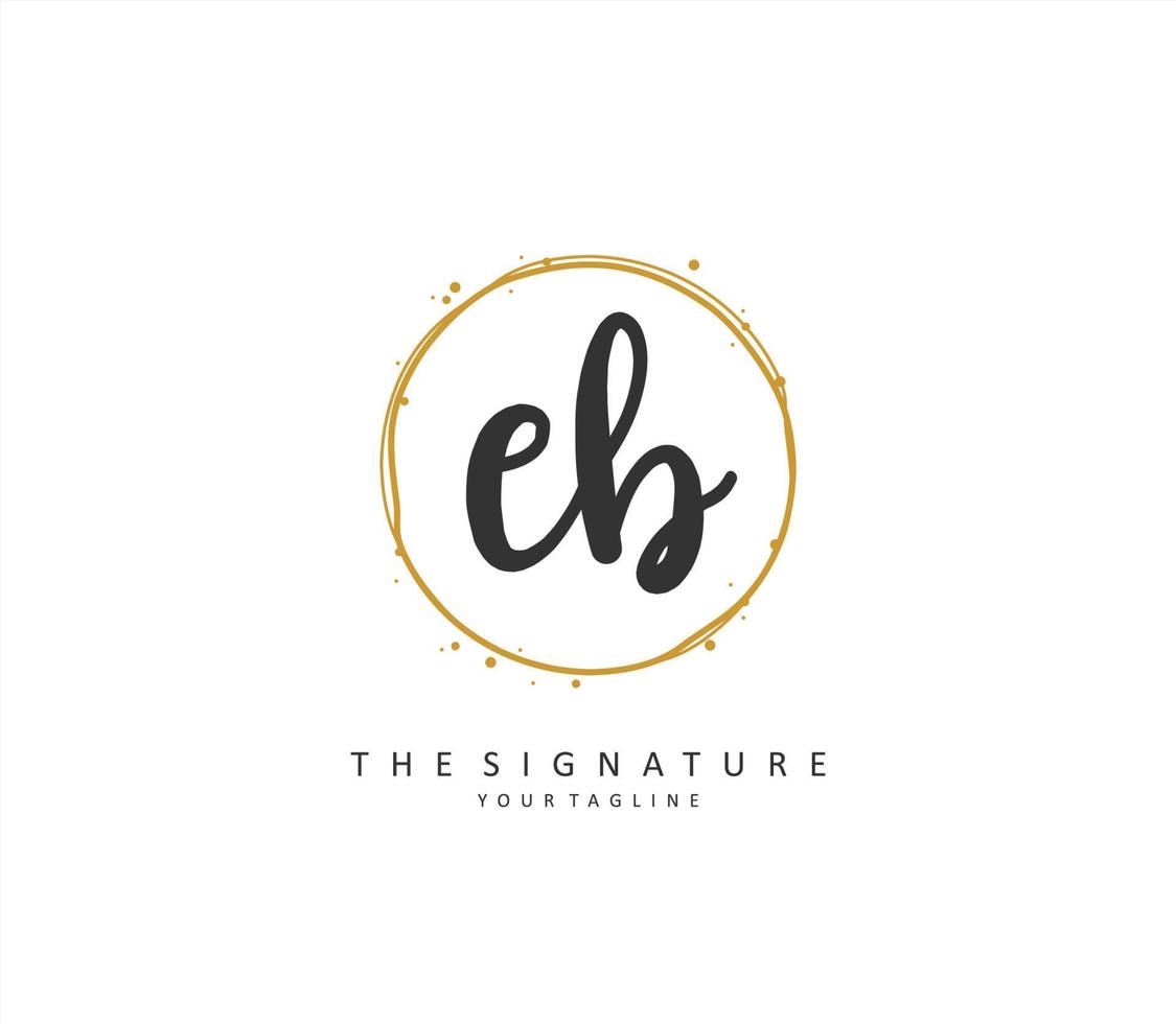 EB Initial letter handwriting and  signature logo. A concept handwriting initial logo with template element. vector