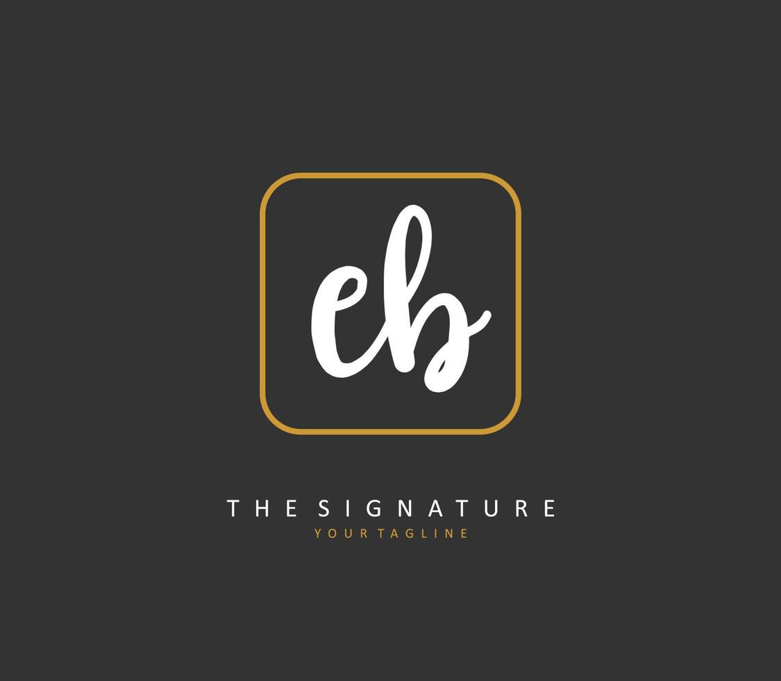 EB Initial letter handwriting and  signature logo. A concept handwriting initial logo with template element. vector