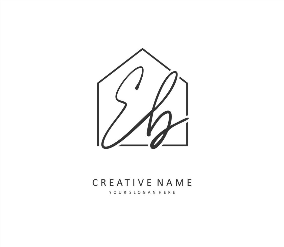 EB Initial letter handwriting and  signature logo. A concept handwriting initial logo with template element. vector