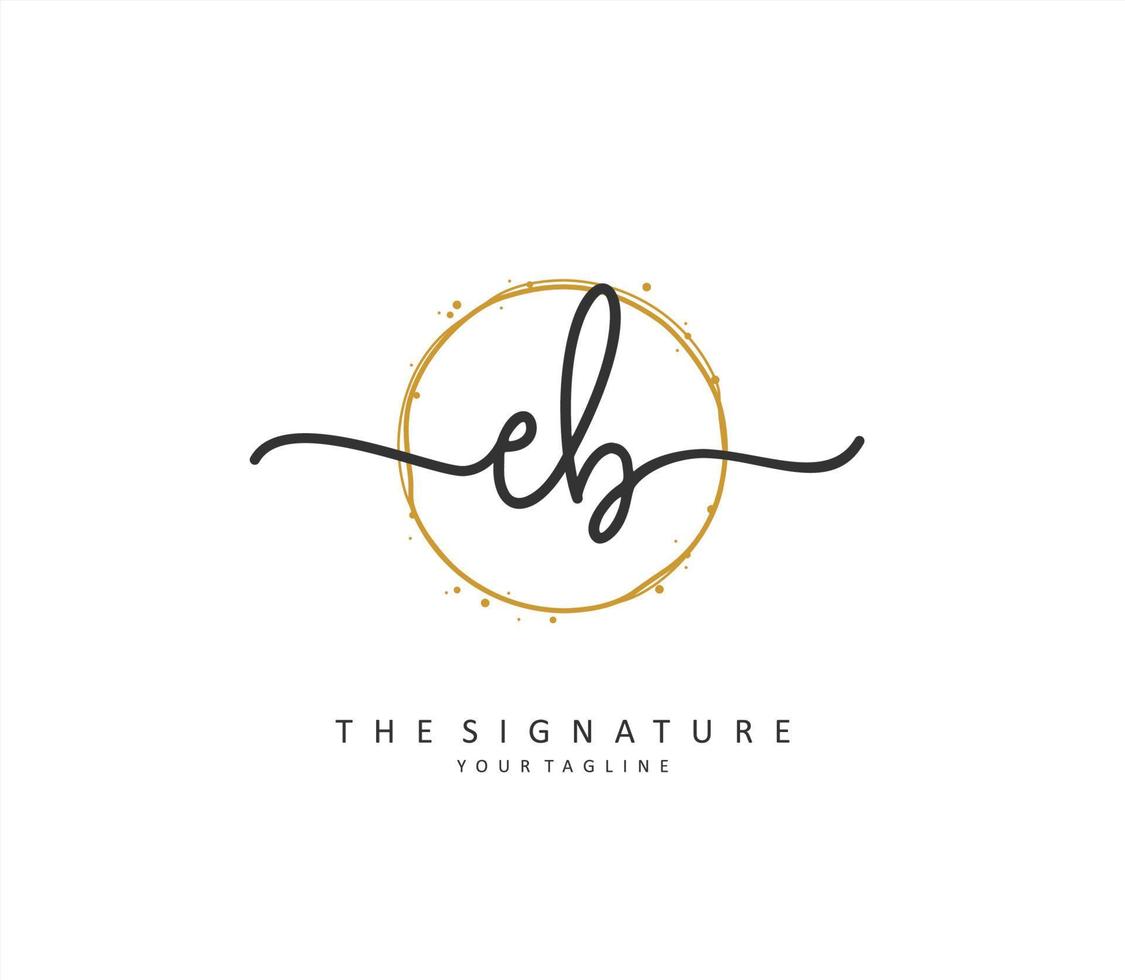 EB Initial letter handwriting and  signature logo. A concept handwriting initial logo with template element. vector