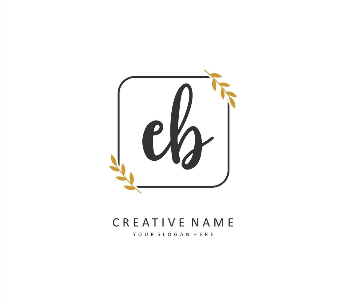 EB Initial letter handwriting and  signature logo. A concept handwriting initial logo with template element. vector