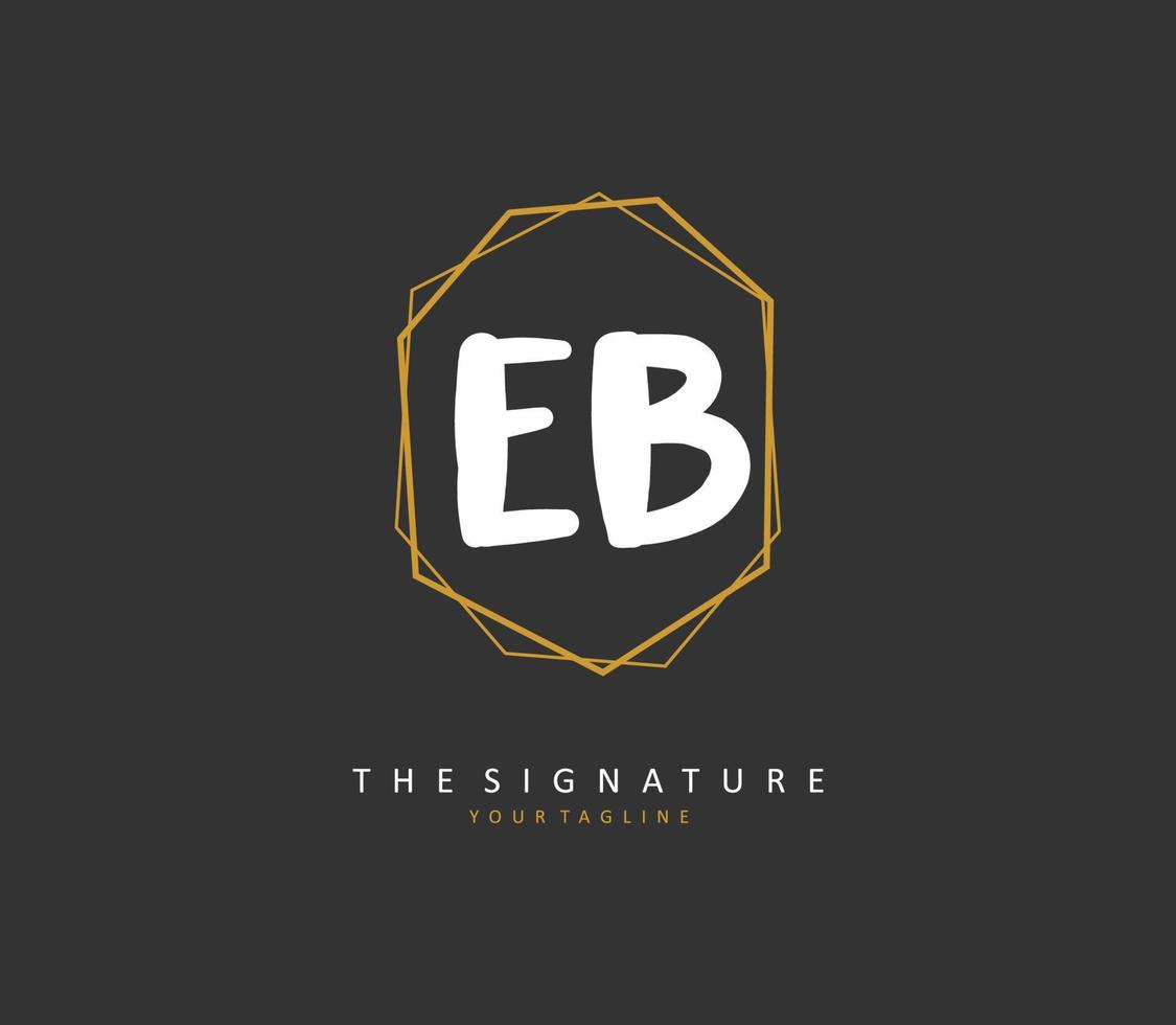 EB Initial letter handwriting and  signature logo. A concept handwriting initial logo with template element. vector