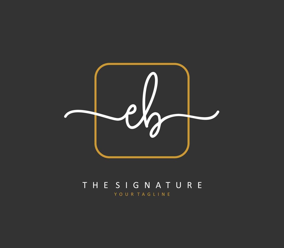 EB Initial letter handwriting and  signature logo. A concept handwriting initial logo with template element. vector
