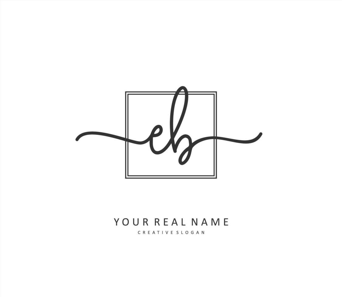 EB Initial letter handwriting and  signature logo. A concept handwriting initial logo with template element. vector
