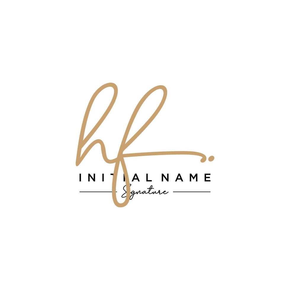 Letter HF Signature Logo Template Vector
