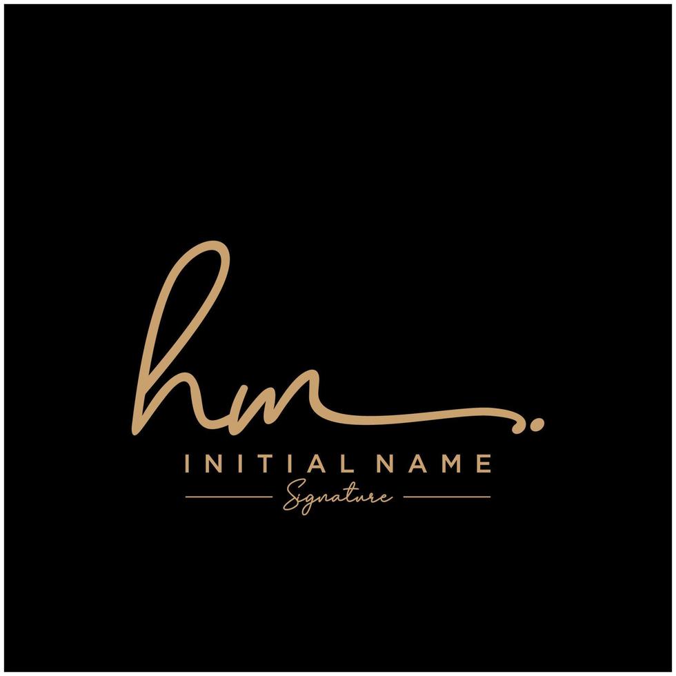 Letter HM Signature Logo Template Vector