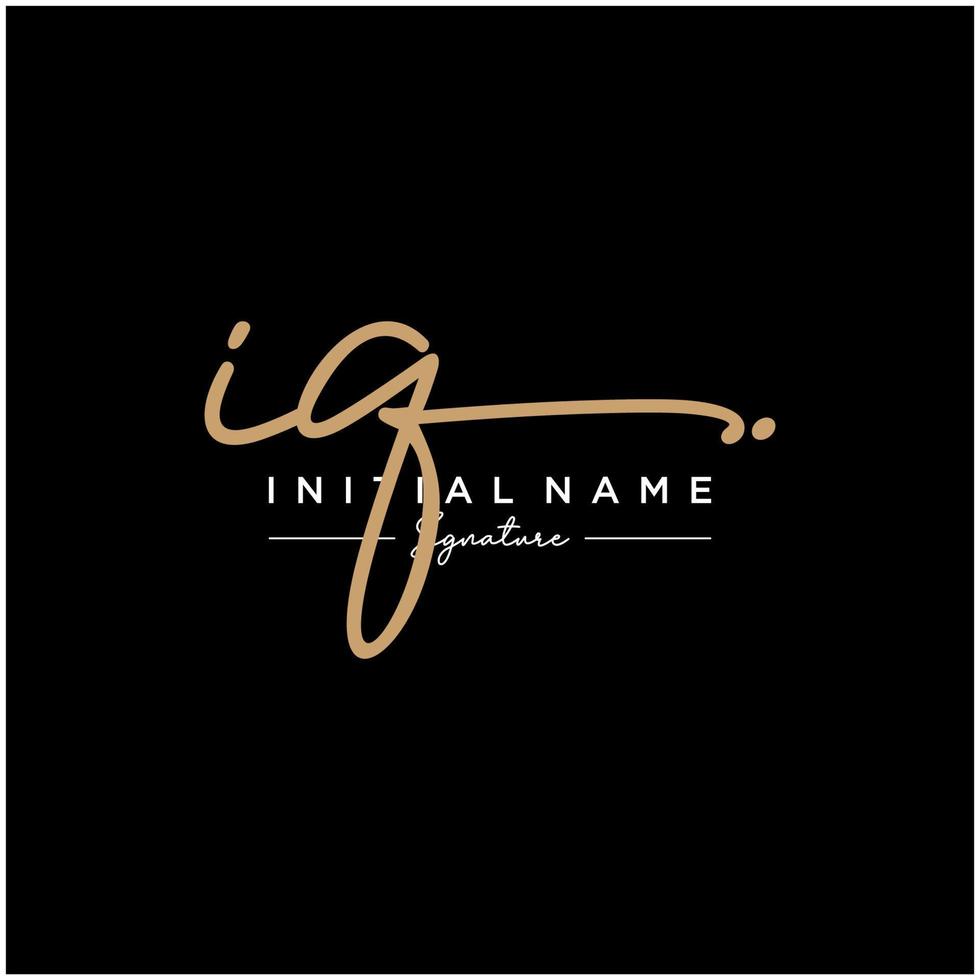 Letter IQ Signature Logo Template Vector