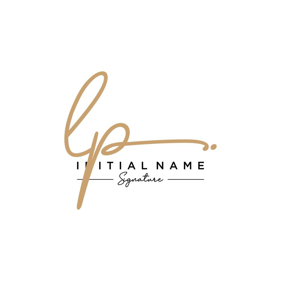 Letter LP Signature Logo Template Vector