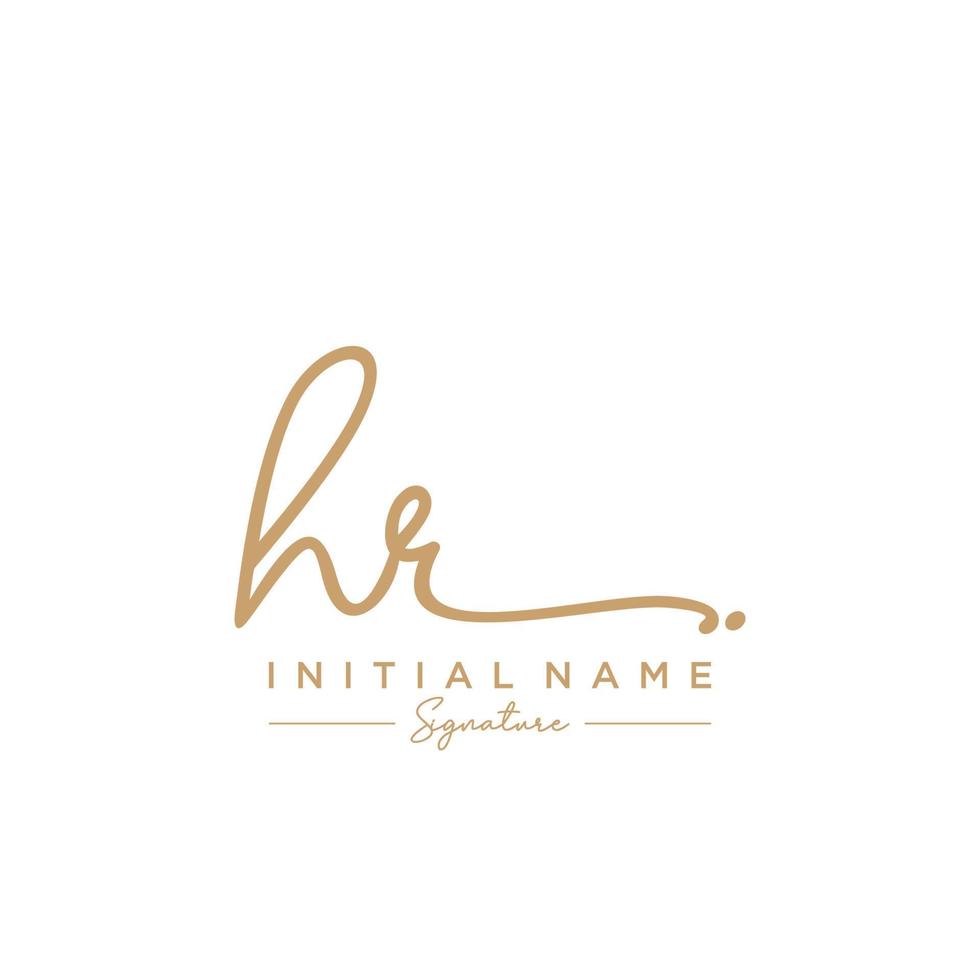 Letter HR Signature Logo Template Vector
