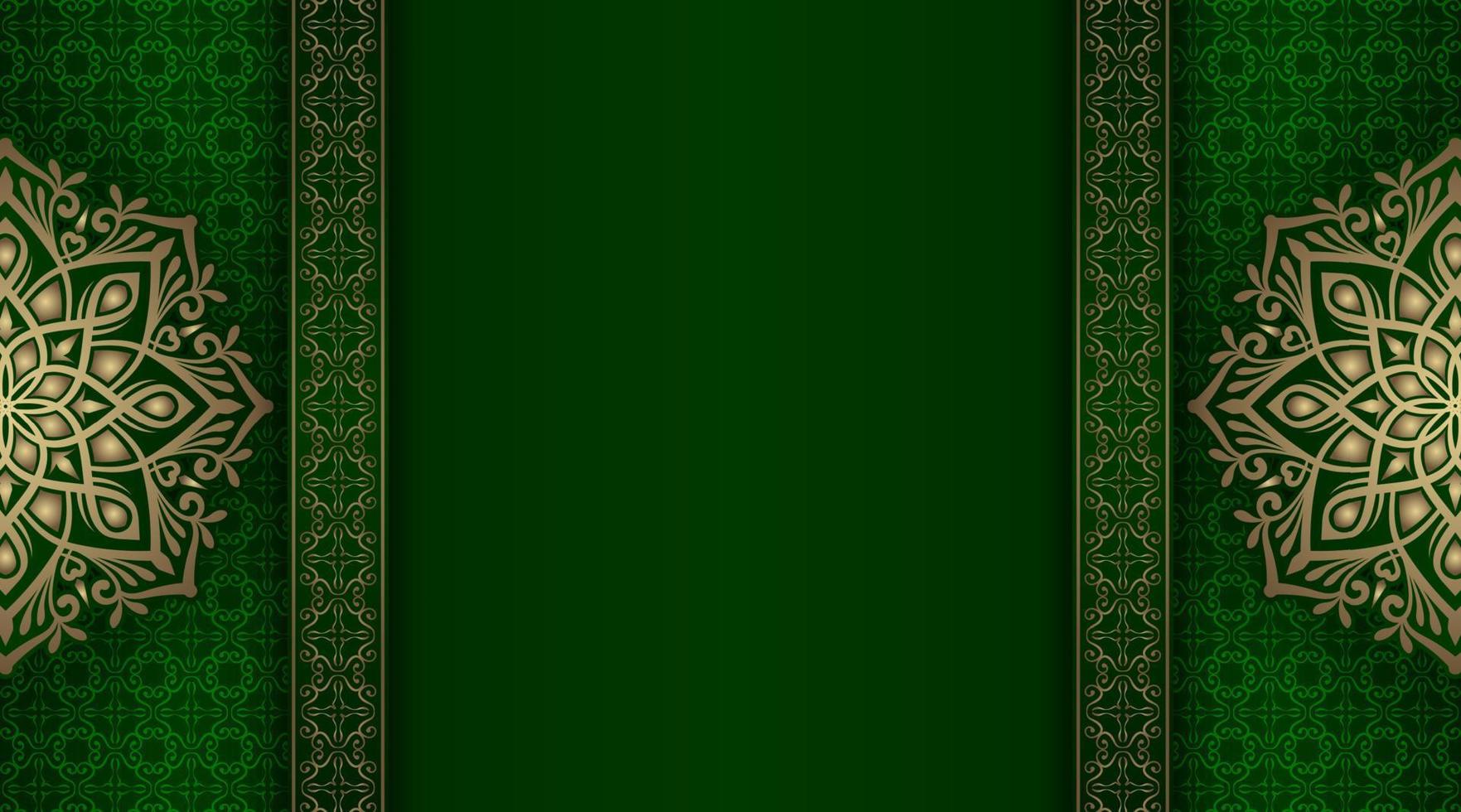 green and gold, luxury mandala background vector
