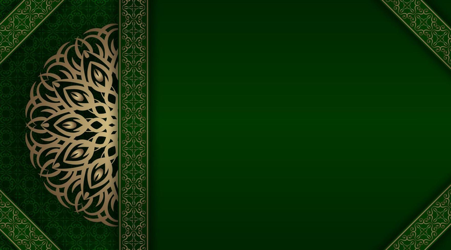 green and gold, luxury mandala background vector