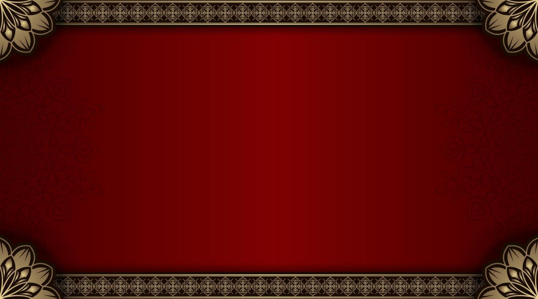 red luxury background, with gold mandala ornament vector